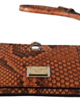 Dolce & Gabbana Elegant Python Patterned Leather Wristlet