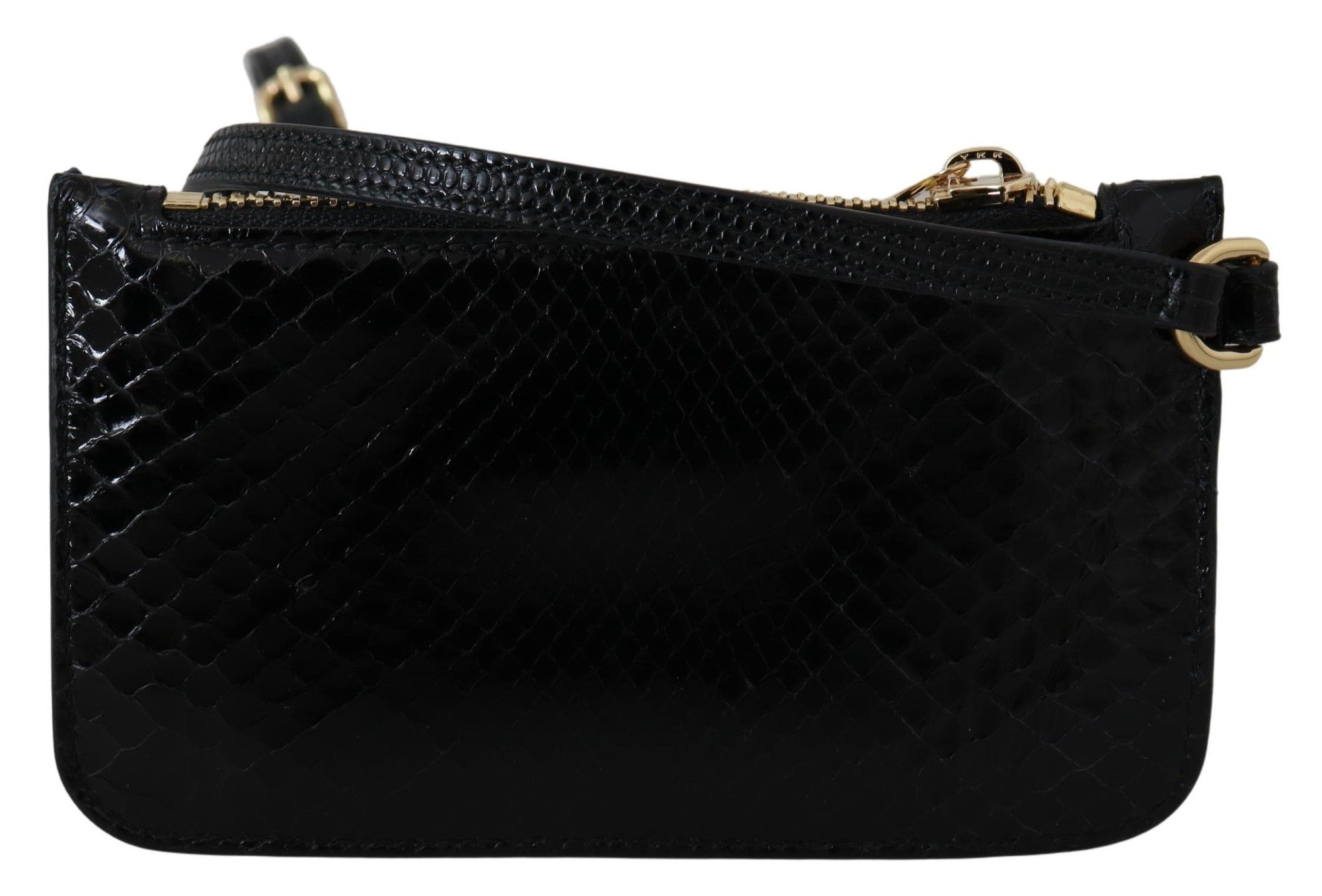 Dolce &amp; Gabbana Elegant Python Pattern Leather Wristlet Wallet