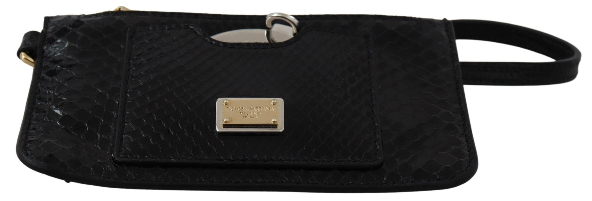 Dolce &amp; Gabbana Elegant Python Pattern Leather Wristlet Wallet