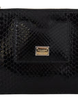 Dolce & Gabbana Exotic Leather Black Wristlet Wallet