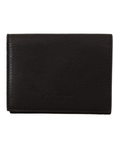 Dolce & Gabbana Elegant Black Leather Multi-Kit Trifold Wallet