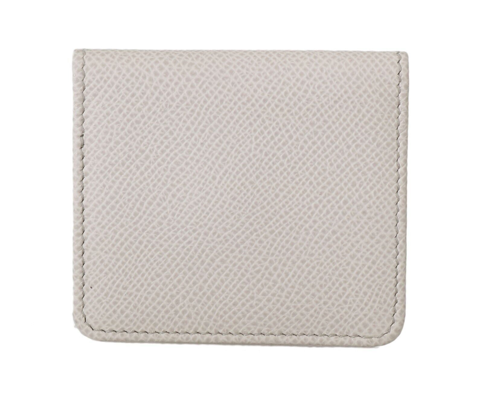 Dolce &amp; Gabbana Chic White Leather Coin Case Wallet