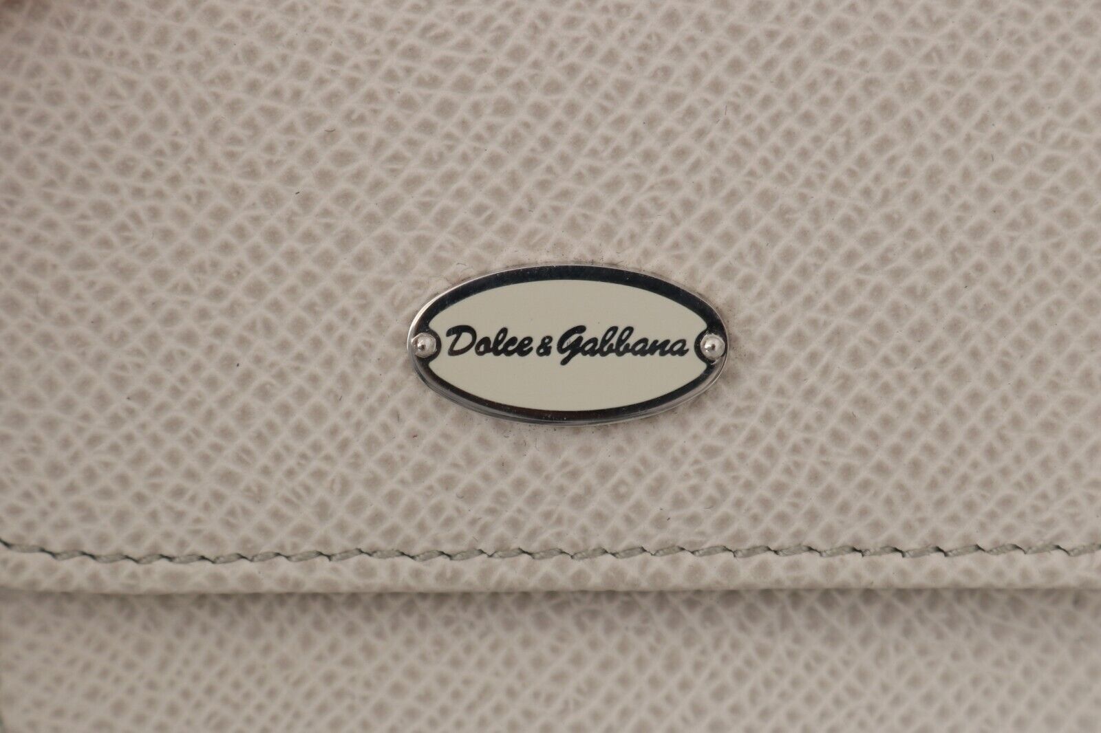 Dolce &amp; Gabbana Chic White Leather Coin Case Wallet