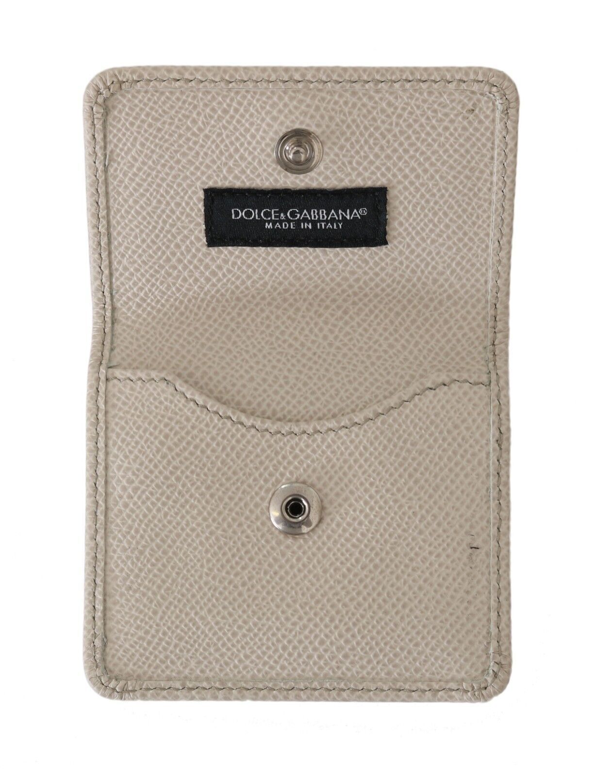 Dolce &amp; Gabbana Chic White Leather Coin Case Wallet