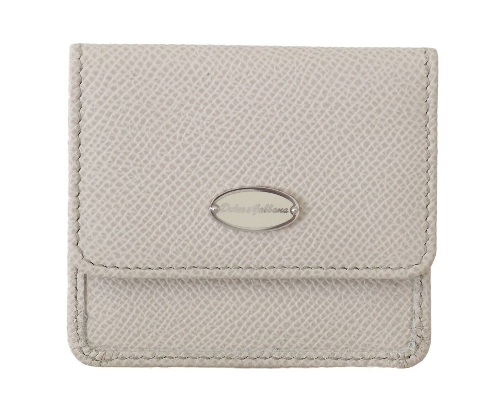 Dolce &amp; Gabbana Chic White Leather Coin Case Wallet