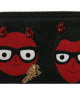 Dolce & Gabbana Chic Black and Red Leather Continental Wallet