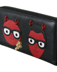 Dolce & Gabbana Chic Black and Red Leather Continental Wallet