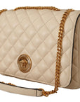 Versace Elegant White Nappa Leather Shoulder Bag