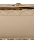 Versace Elegant White Nappa Leather Shoulder Bag