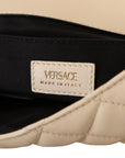 Versace Elegant White Nappa Leather Shoulder Bag