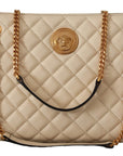 Versace Elegant Quilted Nappa Leather Tote