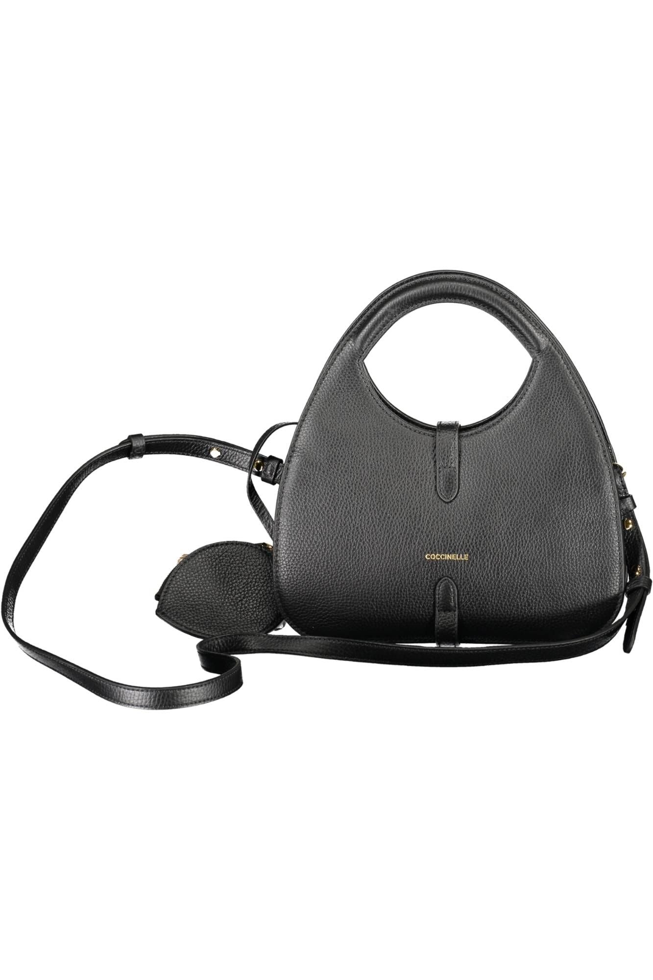 coccinelle-black-leather-handbag-front-view