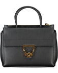 Coccinelle Elegant Black Leather Handbag With Versatile Straps