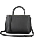 Coccinelle Elegant Black Leather Handbag With Versatile Straps