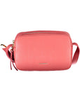 Coccinelle Elegant Pink Leather Shoulder Bag with Logo