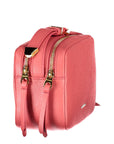 Coccinelle Elegant Pink Leather Shoulder Bag with Logo