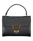 Coccinelle Chic Black Leather Handbag with Twist Lock