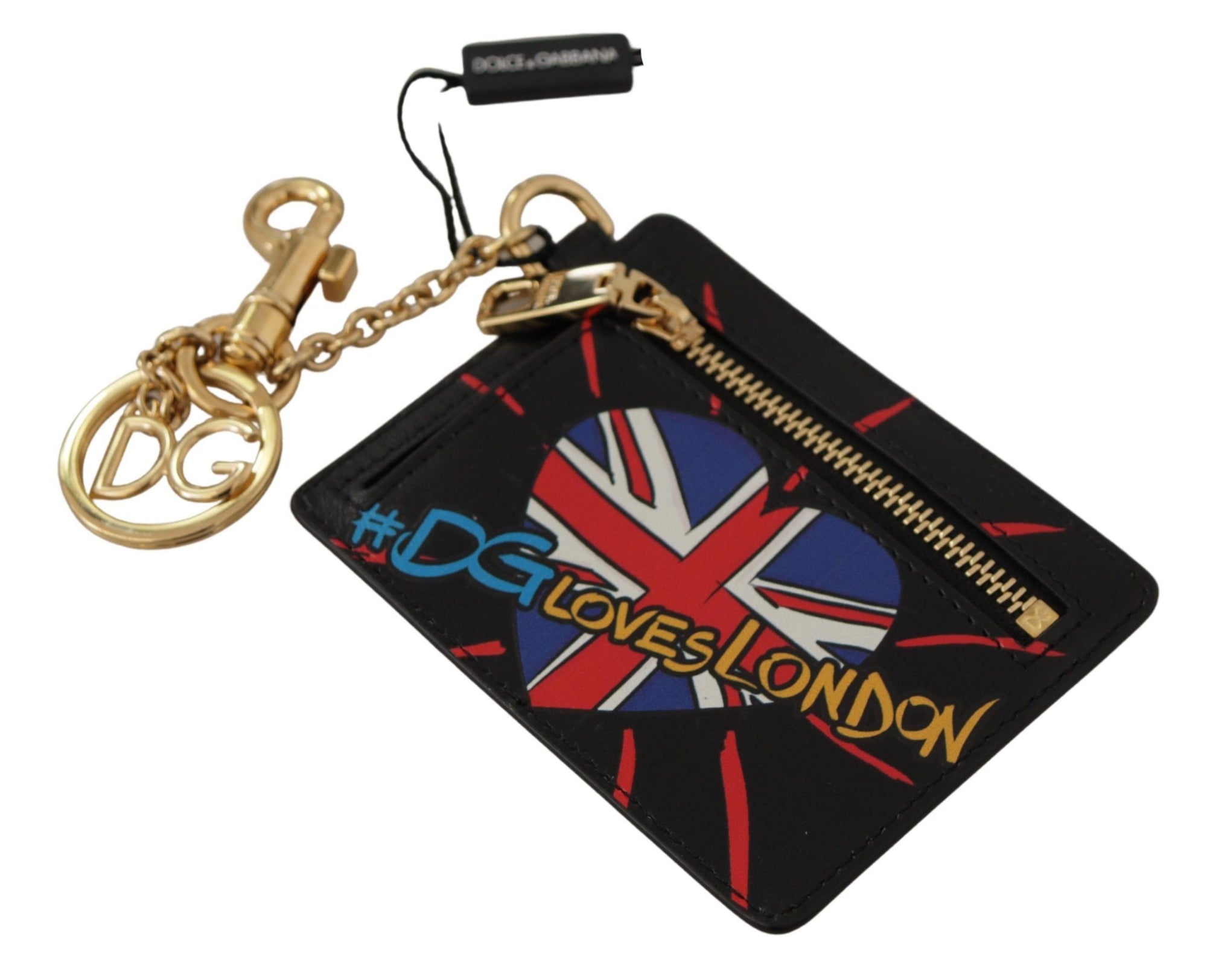 Dolce &amp; Gabbana Elegant Leather Coin Wallet With Keyring