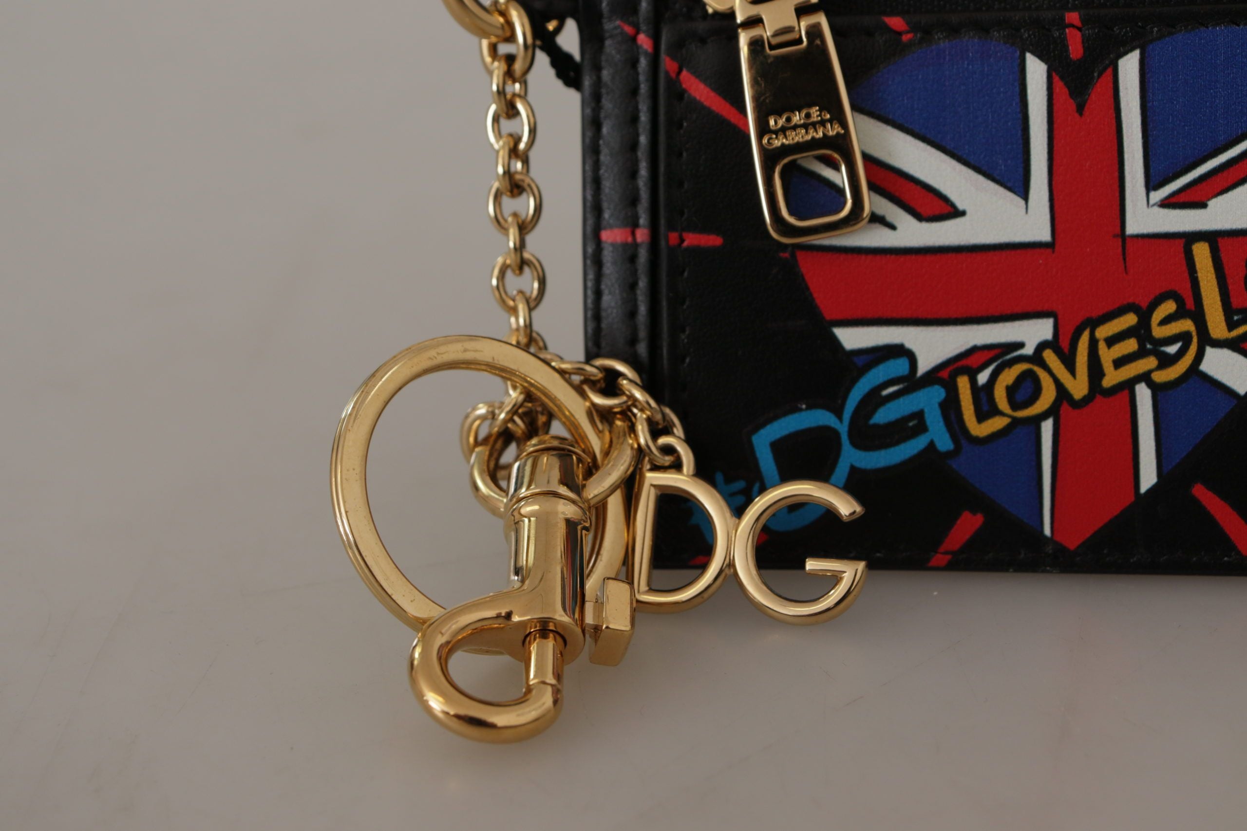 Dolce &amp; Gabbana Elegant Leather Coin Wallet With Keyring