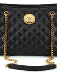 Versace Elegant Quilted Nappa Leather Tote Bag