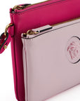 Versace Elegant Pink Leather Pouch Clutch