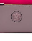 Versace Elegant Pink Leather Pouch Clutch