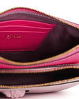 Versace Elegant Pink Leather Pouch Clutch