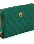 Versace Elegant Quilted Leather Zip Wallet