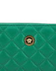 Versace Elegant Quilted Leather Zip Wallet