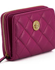 Versace Elegant Purple Quilted Leather Wallet