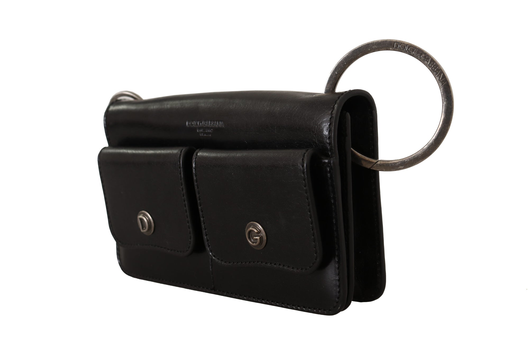 Dolce &amp; Gabbana Elegant Mini Leather Wallet in Timeless Black