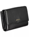 Coccinelle Elegant Dual-Part Leather Wallet in Classic Black