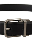 Dolce & Gabbana - Black Leather Belt with Metal Buckle