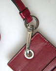 Dolce & Gabbana Elegant Red Leather Cardholder with Lanyard