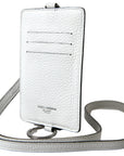 Dolce & Gabbana Elegant White Leather Cardholder Lanyard