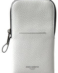 Dolce & Gabbana Elegant White Leather Phone Crossbody Bag