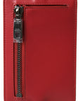 Dolce & Gabbana Elegant Red Leather Lanyard Card Holder