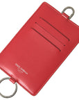 Dolce & Gabbana Elegant Red Leather Lanyard Card Holder