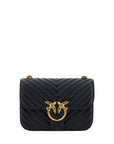 PINKO Elegant Black Quilted Leather Shoulder Bag