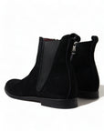 Dolce & Gabbana Elegant Black Velvet Mid-Calf Boots