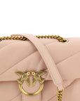 PINKO Elegant Light Pink Quilted Shoulder Bag