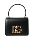 Dolce & Gabbana Elegant Black Leather Belt Bag with Gold Accents