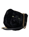 Dolce & Gabbana - Croc-Embossed Panther Shoulder Bag in Black