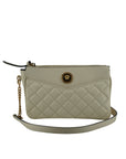 Versace Elegant White Lamb Leather Crossbody Pouch