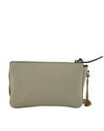 Versace Elegant White Lamb Leather Crossbody Pouch