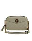 Versace Elegant White Lamb Leather Camera Bag