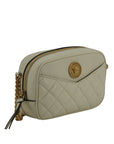 Versace Elegant White Lamb Leather Camera Bag