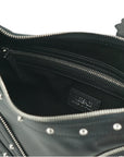 Versace Elegant Black Leather Hobo Shoulder Bag