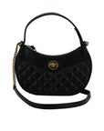 Versace Elegant Half Moon Leather Shoulder Bag