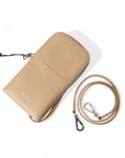 Dolce & Gabbana Elegant Beige Leather Crossbody Phone Bag